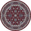 Art Carpet 5 Ft. Arabella Collection Traditional Border Woven Round Area Rug, Red 841864102630